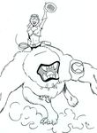  ben_10 cartoon_network duo eyeless hat incursean old_man_internets pen_(artwork) princess_attea riding traditional_media_(artwork) vulpimancer wildmutt 