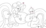  &lt;3 absurd_res anthro appelknekten big_breasts blush breast_expansion breast_grab breast_squish breasts clothed clothing earth_pony equine erect_nipples female friendship_is_magic hand_on_breast hi_res horse huge_breasts hyper hyper_breasts inflation mammal maud_pie_(mlp) my_little_pony nipples pinkie_pie_(mlp) pony tongue tongue_out voluptuous wide_hips 