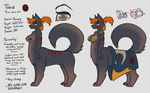  16:10 black_fur black_nipples bodypaint brown_eyes brown_fur canine clothed clothing female feretta fur hair hi_res mammal model_sheet muscular muscular_female nipples nude orange_hair side_view simple_background solo tale_of_tails taur tildriel topless wolf 