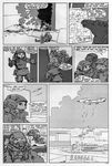 1984 air_support albedo_(comic_book) anthro armor battle canine cat city clothing comic computer dog equine erma_felna explosion feline female fire group gun helmet horse male mammal mask microphone military monocrome ranged_weapon science_fiction smoke steve_gallacci story text traditional_media_(artwork) tree uniform weapon 