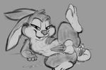  anal anal_penetration balls carrot_(artist) chip_&#039;n_dale_rescue_rangers cum dildo disney dtz_(cdrr) feral hi_res lagomorph looking_at_viewer male mammal penetration penis presenting rabbit sex_toy solo tapering_penis 