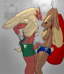  against_wall anthro athletic avian bandage bird blaziken blush boxer_briefs boxers_(clothing) bulge clothed clothing colored comparing comparing_penis cum dangpa duo edit erection frottage fur hair hi_res humanoid_penis interspecies lagomorph lopunny male male/male mammal nervous nintendo open_mouth penis penis_grab penis_through_fly pok&eacute;mon poking_out precum punching_bag questionable_consent retracted_foreskin sex shy sweat twink uncut underwear underwear_aside underwear_sex video_games 