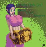  big_breasts big_nipples bombchu_lady breasts butt clothed clothing crop_top elf female green_eyes hi_res huge_breasts humanoid lurkergg midriff nintendo nipple_bulge nipples not_furry shirt solo the_legend_of_zelda treasure_chest video_games voluptuous wide_hips 