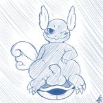  anthro balls blue_skin blush claws feet feral hi_res male nintendo nude one_eye_closed penis pok&eacute;mon reptile scalie shell shell-less shikaro solo spread_legs spreading turtle uncut video_games wartortle water_type wink 