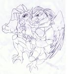  2011 alternate_species avian breasts butt claws crossover dragon duo feathered_wings feathers featureless_breasts female hair haxorus hybrid lagomorph legendz linvar long_hair lopunny male mammal monochrome nintendo nude open_mouth pidgeot pok&eacute;mon ranshiin scales side_boob simple_background size_difference sketch tigerlilylucky toe_claws traditional_media_(artwork) video_games white_background wings 