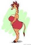  big_breasts big_butt breasts butt clothed clothing dress female giraffe huge_breasts javanshir mammal slightly_chubby solo thick_thighs 