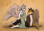  canine clothed clothing duo female fox fully_clothed hi_res male male/female mammal tatujapa wings 