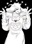  anthro asriel_dreemurr clothed clothing male monochrome semi_kon solo undertale video_games 