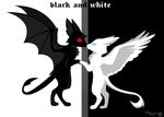  ambiguous_gender bat_wings black_fur blue_eyes duo feathered_wings feathers feral fur hand_holding hi_res kissing membranous_wings red_eyes tatujapa white_fur wings 