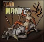  2016 anthro armor breasts brown_fur caprine chinese_new_year clitoris clothing duo eyes_closed female fireworks foot_fetish foot_lick fur goat grey_fur hair hooves horn licking lying male male/female mammal monkey navel netherwulf nipples penetration penis primate pussy sex text tongue tongue_out vaginal vaginal_penetration 