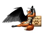  anthro canine female fox hi_res mammal solo tatujapa wings 