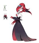  blue_eyes claws female fusion gardevoir hair humanoid nemirutami nintendo pok&eacute;mon red_claws red_hair solo video_games zoroark 