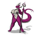  anthro big_breasts big_butt breasts butt crossgender digital_media_(artwork) dragon female full-length_portrait hand_on_hip hi_res huge_breasts line_art looking_at_viewer malefor nipples nude portrait pussy shinysteel solo spyro_the_dragon staff thick_thighs video_games 