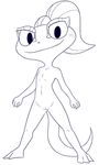  chameleon dreamworks female flat_chested lizard lizzie monochrome nude open_mouth pussy rawlewd reptile scalie smile solo standing 