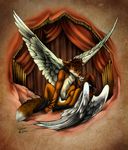  abstract_background absurd_res anthro bandicoot breasts canine crash_bandicoot crash_bandicoot_(series) duo female fox green_eyes hi_res mammal marsupial sex tatujapa video_games winged_fox wings 