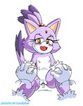  blaze_the_cat coolblue duo female female_on_top flat_chested hand_holding nipples on_top sonic_(series) young 