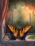  2015 ambiguous_gender arthropod butterfly butterfly_wings curtains forest hi_res insect inside leaves reflection screw solo tree window wings yakovlev-vad 