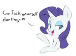 &lt;3 2015 bio-999 blue_eyes dialogue english_text equine eyeshadow female feral friendship_is_magic hair horn makeup mammal my_little_pony open_mouth purple_hair rarity_(mlp) reaction_image simple_background solo text unicorn white_background 
