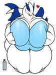  &lt;3 absurd_res alpha_channel anthro beak belly big_body big_breasts blue_skin blush breasts colored dragon female fin fingers hi_res horn huge_breasts inflatable legendary_pok&eacute;mon lipstick long_neck long_tail looking_at_viewer lugia navel nintendo pok&eacute;mon red_eyes signature simple_background smile solo tail_fin thick_thighs tiny_head transparent_background video_games walter_sache white_skin wide_hips 