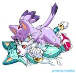  blaze_the_cat coolblue cum duo fan_character female female/female kissing sonic_(series) sweat tide_the_tiger 