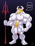 abs asgore_dreemurr beard biceps big_muscles big_penis body_hair caprine facial_hair flaccid goat happy_trail hi_res horn huge_muscles humanoid_penis hyper hyper_muscles male mammal melee_weapon monster muscular nipples nude partially_retracted_foreskin pecs penis polearm pubes solo text trident uncut undertale video_games weapon wolfiecanem 