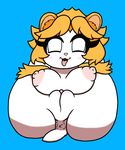  2016 anthro areola big_breasts big_butt blush breasts butt chibi cute digital_media_(artwork) erect_nipples female hair hamster huge_breasts mammal mr.under nipples nude open_mouth puffy pussy rodent short_stack simple_background slightly_chubby smile solo thick_thighs wide_hips 