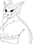  anus belly big_belly black_and_white digital_drawing_(artwork) digital_media_(artwork) eeveelution fish hi_res marine monochrome nintendo overweight pok&eacute;mon pussy simple_background slightly_chubby solo timby valian vaporeon video_games white_background 