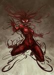  alien breasts carnage female humanoid leaping marvel nipples not_furry open_mouth solo spider-man symbiote tendrils unknown_artist 