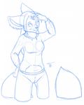 2016 bottomless canine clothed clothing female fennec fox hoodie mammal os pussy sketch solo 