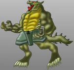  abs anthro demon dragon hi_res lizard muscular reptile scalie shendu sixpack solo 