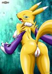  against_wall anus areola bbmbbf big_breasts breasts butt canine clitoris digihentai digimon erect_nipples exhibitionism female fox half-closed_eyes hi_res imminent_sex mammal nipples palcomix palcomix_vip public pussy raised_tail renamon sleeve_gloves solo 