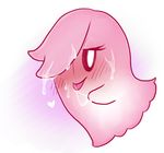  ambiguous_gender blush cum eyelashes ghost girly hair happstablook monster pink_body smile solo spirit undertale video_games 