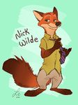  2016 anthro canine clothed clothing disney fox male mammal nick_wilde pinkdoge solo standing zootopia 