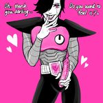  &lt;3 clothed clothing digital_media_(artwork) english_text erection hair humanoid humanoid_penis looking_at_viewer machine male mettaton monster not_furry open_mouth penis robot simple_background smile solo text tongue undertale video_games 