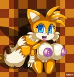  anthro big_breasts breasts breasts_implants canine crossgender female fox huge_breasts inflation mammal miles_prower nipples nirriti open_mouth pussy solo sonic_(series) 