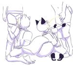  anthro aogami canine cub drinking drinking_urine folf fox hi_res hybrid kipfox male male/male mammal monochrome peeing sepf urine watersports wolf young 