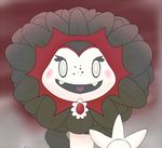  &lt;3 blush brooch eyelashes fangs female flora_fauna flower fragmentcom freckles grey_eyes not_furry open_mouth plant plants_vs_zombies smile solo sunflower vampire 
