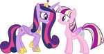  cutie_mark duo equine feathered_wings feathers female feral friendship_is_magic fur hair hi_res horn mammal multicolored_hair my_little_pony princess_cadance_(mlp) purple_eyes purple_fur twilight_sparkle_(mlp) winged_unicorn wings 