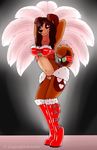  big_breasts boots breasts canine christmas clothing coco_sparkles collie dancing dog female footwear hi_res holidays looking_at_viewer mammal mistletoe plant pussy singingbirdstudio solo 