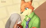  2016 anthro canine crying disney duo eyes_closed female fox fur grey_fur group heartwarming hi_res judy_hopps lagomorph long_ears male mammal nick_wilde orange_fur rabbit sad tears zoharwolf zootopia 