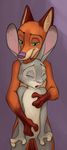  anthro canine disney duo female fox grope interspecies judy_hopps lagomorph licking maegsker male male/female mammal nick_wilde nude predator/prey_relations rabbit short_stack tongue tongue_out zootopia 