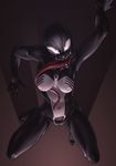  absurd_res alien breasts crossgender female hi_res johndoe-art long_tongue marvel nipple_bulge not_furry pose saliva sharp_teeth solo symbiote teeth tongue tongue_out venom 