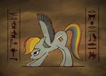  cutie_mark egyptian equine female feral friendship_is_magic hair hieroglyph hieroglyphics mammal multicolored_hair my_little_pony pegasus rainbow_dash_(mlp) rainbow_hair solo wings 