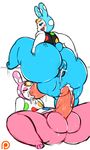  animal_crossing anus balls big_butt butt chrissy_(animal_crossing) crossgender cum cum_in_ass cum_in_mouth cum_inside duo fellatio francine_(animal_crossing) gammanaut hi_res huge_butt male male/male nintendo oral penis sex sweat thick_thighs video_games 