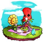  call-me-fantasy cookie drinking duo eyes_closed female flora_fauna flower food freckles not_furry plant plants_vs_zombies rose sunflower tea_cup tea_pot 