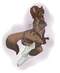  anthro breasts clothed clothing female hi_res hyena jewelry lavenderpandy legwear looking_at_viewer mammal necklace seductive simple_background smile socks solo spots 