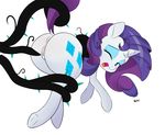  2016 anus bio-999 blue_eyes butt cutie_mark dock equine eyeshadow female feral friendship_is_magic hair horn makeup mammal my_little_pony one_eye_closed open_mouth purple_hair purple_tail pussy raised_tail rarity_(mlp) simple_background solo tentacles tongue unicorn white_background 