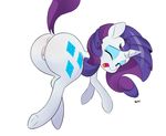  2016 anus bio-999 blue_eyes butt cutie_mark dock equine eyeshadow female feral friendship_is_magic hair horn makeup mammal my_little_pony one_eye_closed open_mouth purple_hair purple_tail pussy raised_tail rarity_(mlp) simple_background solo tongue unicorn white_background 