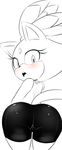  2016 anthro blaze_the_cat blush butt camel_toe cat clothed clothing feline female fur hair hearlesssoul hi_res looking_at_viewer looking_back mammal open_mouth presenting shirt shorts solo sonic_(series) surprise tongue 