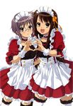  alternate_hairstyle blush extraction glasses heart heart_hands heart_hands_duo ikeda_shouko long_hair maid multiple_girls nagato_yuki render ribbon suzumiya_haruhi suzumiya_haruhi_no_shoushitsu suzumiya_haruhi_no_yuuutsu transparent_background 